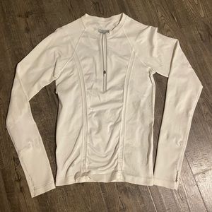New Athleta White Zip Long Sleeve Top